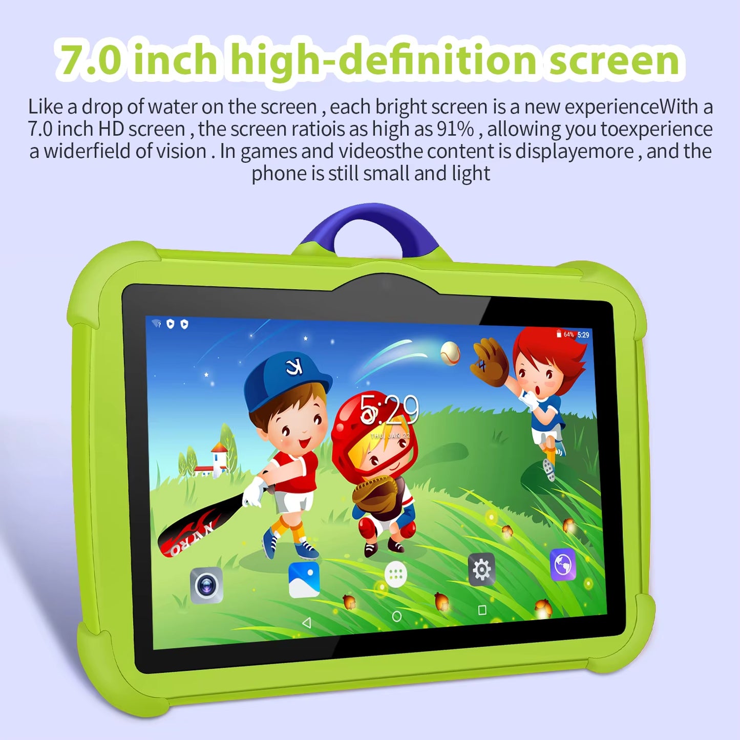 2024 New 5G Wifi 7 Inch Google Tablet for Children Learning Education Kids Tablets Quad Core 4GB RAM 64GB ROM Dual BOW Cameras