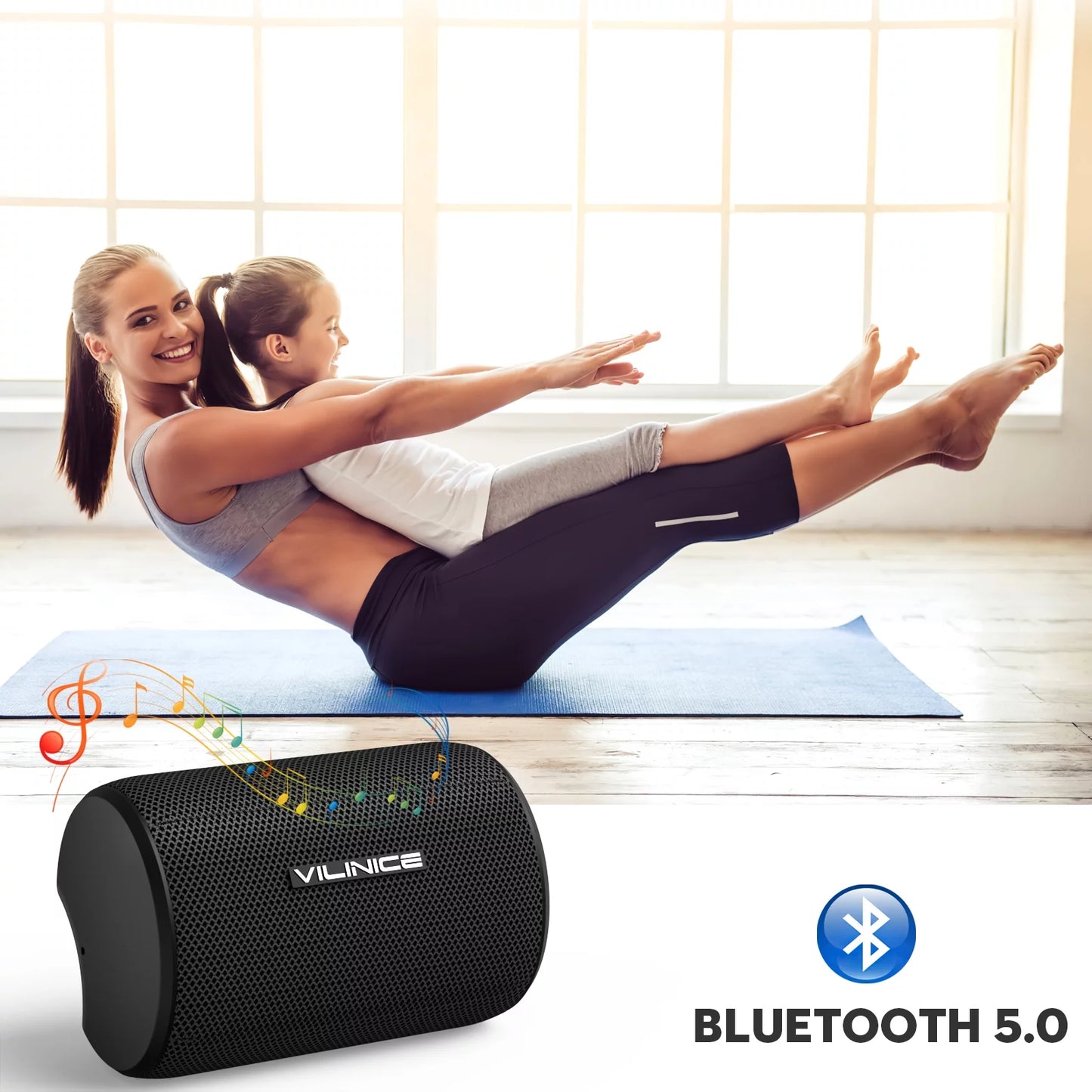 Bluetooth Speaker Portable, IPX7 Waterproof Wireless Outdoor Speaker, TWS Pairing, 12H Playtime, Black