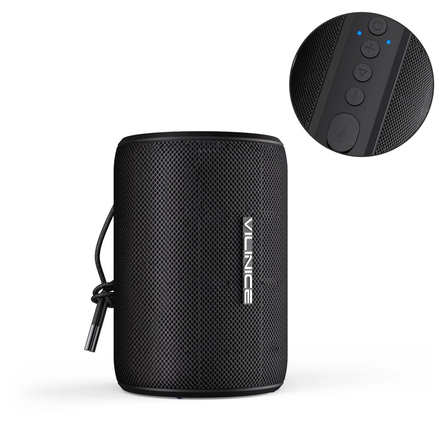 Bluetooth Speaker Portable, IPX7 Waterproof Wireless Outdoor Speaker, TWS Pairing, 12H Playtime, Black